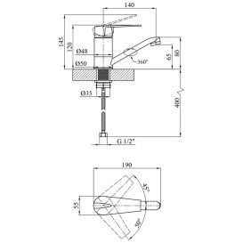 Смеситель для раковины Kroner KRM Odra-C010 однорычажный хром CV019267