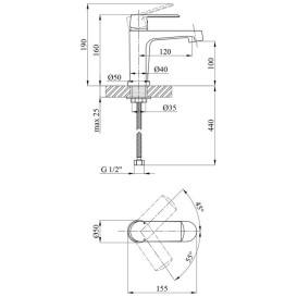 Смеситель для раковины Kroner KRP Armada-W010 однорычажный хром/белый CV024320