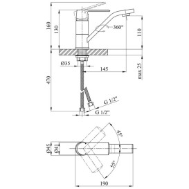 Смеситель для раковины Kroner KRP Armada-C011 однорычажный хром CV024310