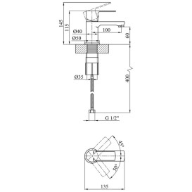 Смеситель для раковины Kroner KRP Bremen-C010 однорычажный хром CV012069