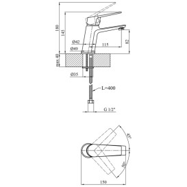 Смеситель для раковины Kroner KRP Dorn-C010 однорычажный хром CV033918
