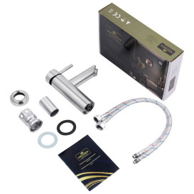 Смеситель для раковины Kroner KRP Edelstahl Klassisch-ESG010 однорычажный никель CV022994