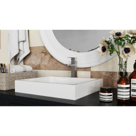 Смеситель для раковины Kroner KRP Edelstahl Kubus-ESG010 однорычажный никель CV023009