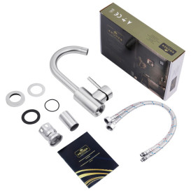 Смеситель для раковины Kroner KRP Edelstahl Klassisch-ESG011 однорычажный никель CV022999