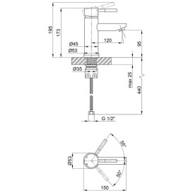 Смеситель для раковины Kroner KRP Edelstahl Klassisch-SCH010 однорычажный черный CV025653