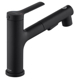 Смеситель для раковины Kroner KRP Edelstahl Klassisch-SCH030-T с выдвижной лейкой черный CV032497