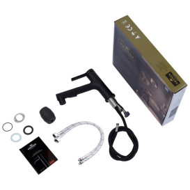 Смеситель для раковины Kroner KRP Edelstahl Klassisch-SCH030-T с выдвижной лейкой черный CV032497