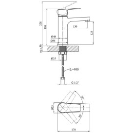 Змішувач для раковини Kroner KRP Enzo-C010 одноважільний хром CV023601