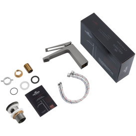 Смеситель для раковины Kroner KRP Ersel-GRP0110BV с донным клапаном графит CV035472