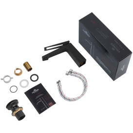 Смеситель для раковины Kroner KRP Ersel-SCH0110BV с донным клапаном черный CV035473