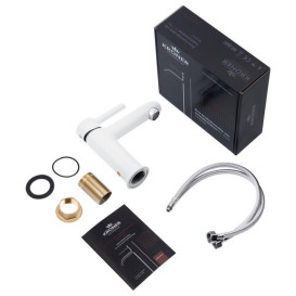 Змішувач для раковини Kroner KRP Essen-W010 одноважільний білий CV024323