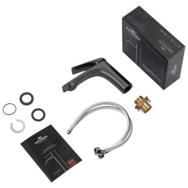 Смеситель для раковины Kroner KRP Graz-SCH010 однорычажный черный CV035509