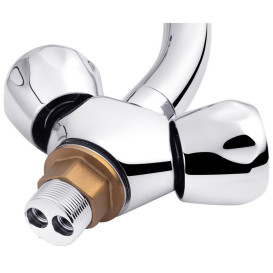 Змішувач для раковини Kroner KRP Hamburg-C010 двовентильний хром CV014912