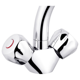 Змішувач для раковини Kroner KRP Hamburg-C010 двовентильний хром CV014912