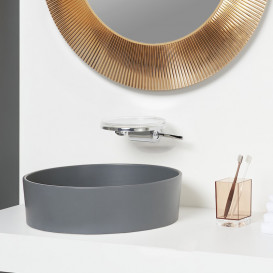 Смеситель для раковины Laufen Kartell настенный с полочкой-мыльницей хром H3113370041201