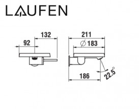 Смеситель для раковины Laufen Kartell настенный с полочкой-мыльницей хром H3113370041201