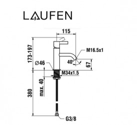Змішувач для раковини Laufen Kartell одноважільний золото з PVD-покриттям H3113310011001