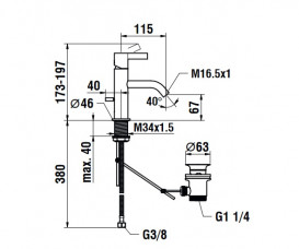 Смеситель для раковины Laufen Kartell однорычажный с донным клапаном хром H3113310041011