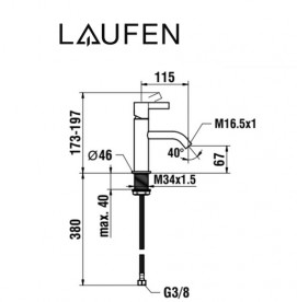Смеситель для раковины Laufen Kartell однорычажный черный матовый титан с PVD-покрытием H3113310811001