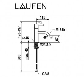 Змішувач для раковини Laufen Kartell одноважільний рожеве золото з PVD-покриттям H3113310821001
