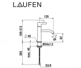 Змішувач для раковини Laufen Kartell одноважільний золото з PVD-покриттям H3113310011201