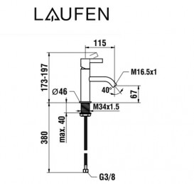 Смеситель для раковины Laufen Kartell однорычажный матовая нержавеющая сталь с PVD-покрытием H3113310901001