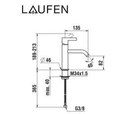Смеситель для раковины Laufen Kartell однорычажный нержавеющая сталь с PVD-покрытием H3113310901201