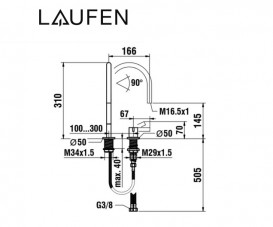 Змішувач для раковини Laufen Kartell одноважільний на 2 отвори хром H3113320042201