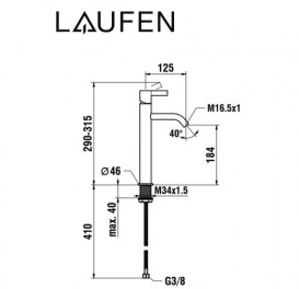 Змішувач для раковини Laufen Kartell одноважільний золото з PVD-покриттям H3113380011201