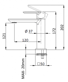 Змішувач для раковини Mariani Avenue одноважільний з донним клапаном 393AV.14