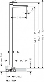 Змішувач для раковини підлоговий Hansgrohe Metropol змішувач з рукояткою-петлею хром 74530000