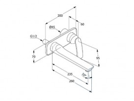 Смеситель для раковины настенный однорычажный KLUDI BALANCE хром 522470575