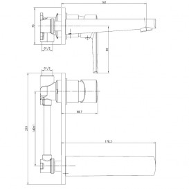 Змішувач для раковини настінний Volle Benita змішувач латунь хром 15171300