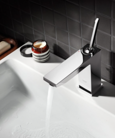 Смеситель для раковины с джойстиком с донным клапаном Grohe коллекция Eurocube Joy хром 23657000