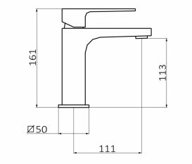 Змішувач для раковини одноважеля GRB Kala Black з донним клапаном чорний 60512601