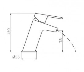 Смеситель для раковины однорычажный GRB Winner с донным клапаном хром 44521440