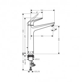 Смеситель для раковины однорычажный Hansgrohe коллекция Novus хром 71123000