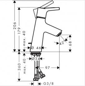 Змішувач для раковини одноважільний Hansgrohe колекція Talis S хром 72010000