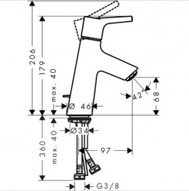 Змішувач для раковини одноважільний Hansgrohe колекція Talis S хром 72013000