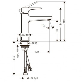 Смеситель для раковины однорычажный Hansgrohe коллекция Metropol хром 74507000