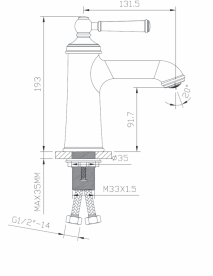 Смеситель для раковины однорычажный Imprese Hydrant никель ZMK031806010