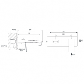Смеситель для раковины однорычажный Imprese Grafiky скрытый монтаж черный никель ZMK041807030