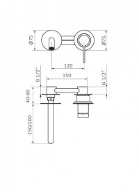 Змішувач для раковини одноважеля настінний GRB Time Black чорний 47534472
