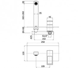 Змішувач для раковини одноважеля настінний Paffoni Elle хром EL 101 CR