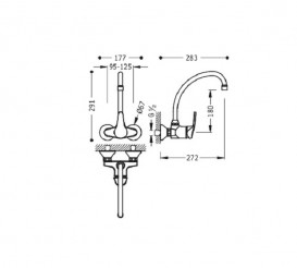 Смеситель для раковины однорычажный настенный Tres Eco-Tres хром 17021802
