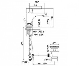 Смеситель для раковины однорычажный Paffoni Red хром RED 075 CR