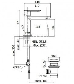Змішувач для раковини одноважеля Paffoni Candy хром CA 075 CR