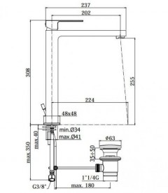 Змішувач для раковини одноважеля Paffoni Elle хром EL 085 CR