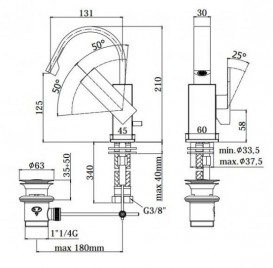 Змішувач для раковини одноважеля Paffoni Effe хром EF 837 CR