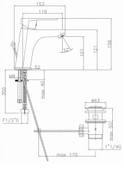 Змішувач для раковини одноважеля RESP Volo хром 40.352 / MA